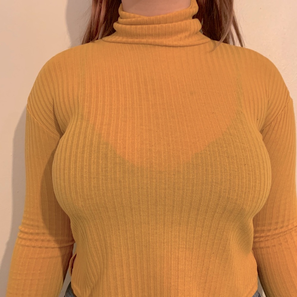 Cropped Yellow turtleneck